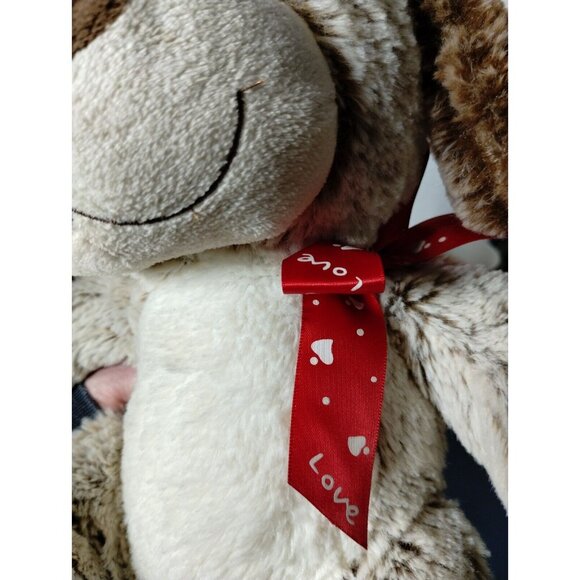 Plush Puppy Dog Stuffed Animal Toy with Heart‎ Paw Design & Red Love Ribbon 2014 - Picture 8 of 10